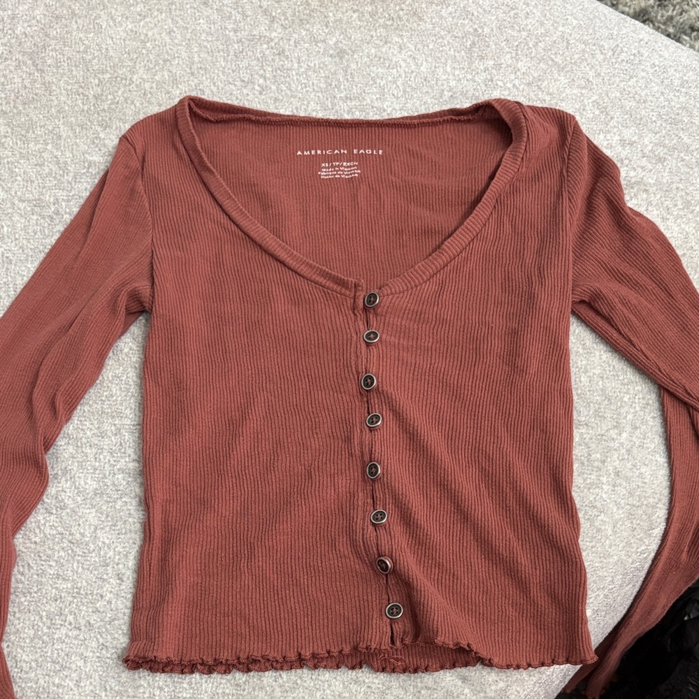 American Eagle Outfitters Rust Crop Top